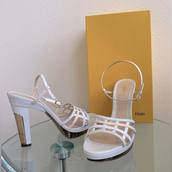 FENDI High Heeled Leather Sandals - Picture 3 of 8